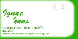 ignac haas business card